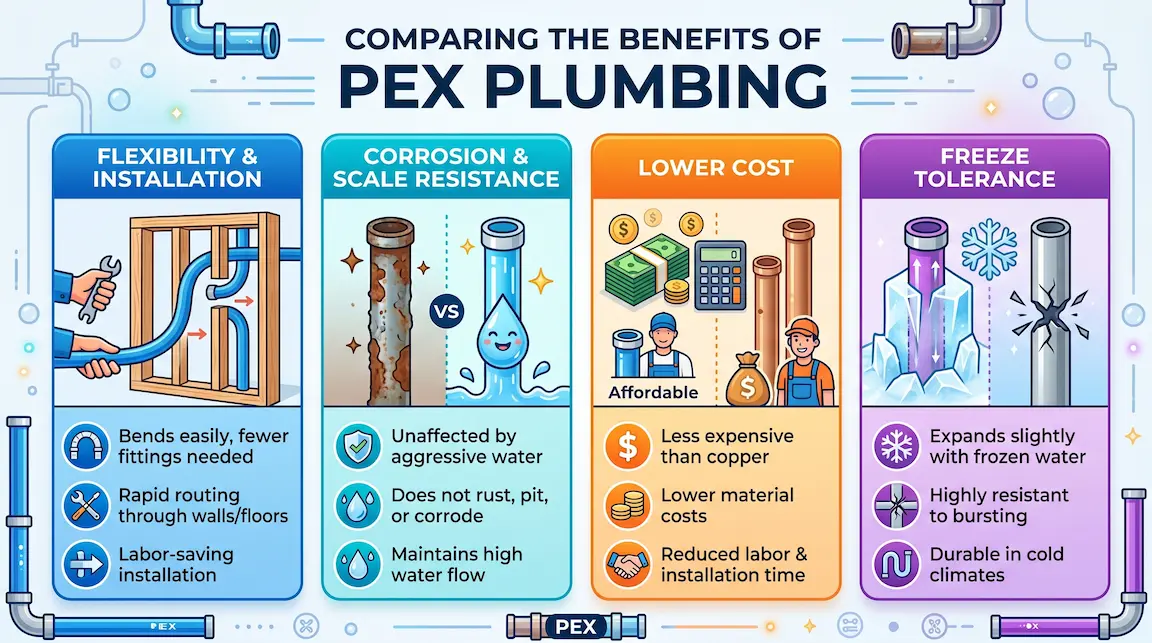 What is PEX plumbing vs copper pipes comparison guide Abilene TX